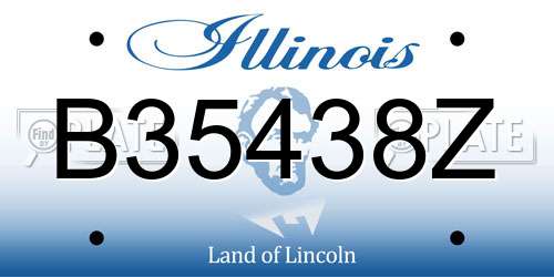B35438Z Illinois License Plate
