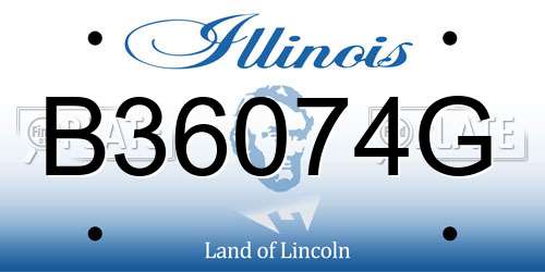 B36074G Illinois License Plate