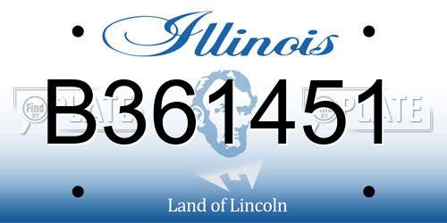 B361451 Illinois License Plate