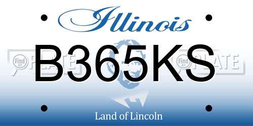 B365KS Illinois License Plate