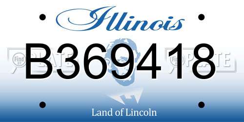 B369418 Illinois License Plate