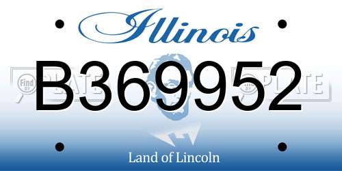 B369952 Illinois License Plate