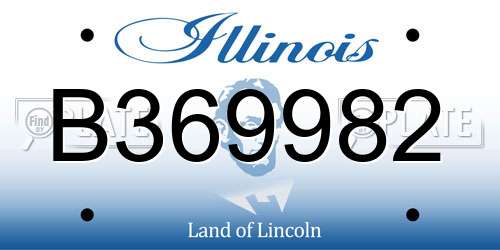 B369982 Illinois License Plate
