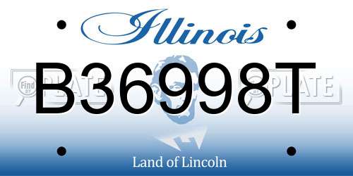 B36998T Illinois License Plate