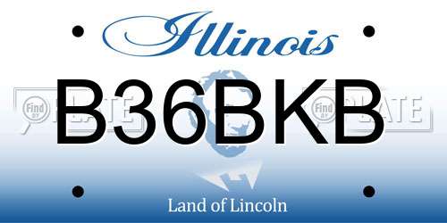 B36BKB Illinois License Plate