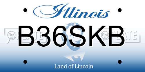 B36SKB Illinois License Plate