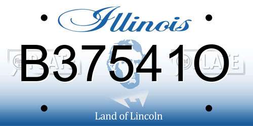 B37541O Illinois License Plate