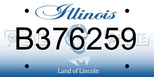 B376259 Illinois License Plate