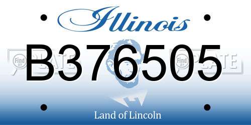 B376505 Illinois License Plate