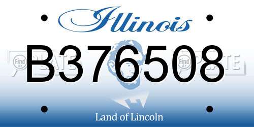 B376508 Illinois License Plate