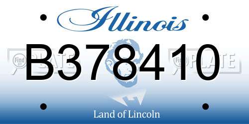 B378410 Illinois License Plate