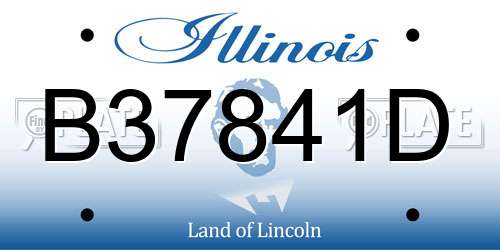 B37841D Illinois License Plate