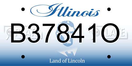 B37841O Illinois License Plate