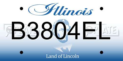 B3804EL Illinois License Plate