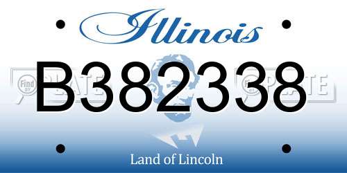 B382338 Illinois License Plate