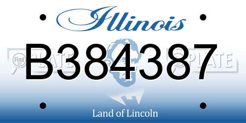 B384387 Illinois License Plate