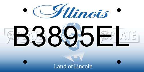 B3895EL Illinois License Plate