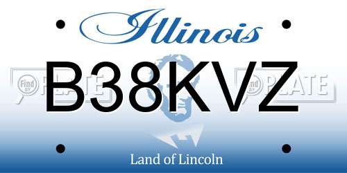 B38KVZ Illinois License Plate