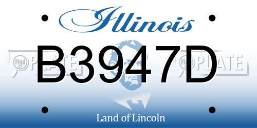 B3947D Illinois License Plate