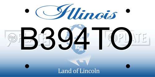 B394TO Illinois License Plate