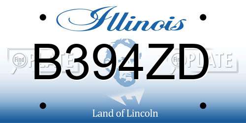 B394ZD Illinois License Plate