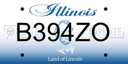 B394ZO Illinois License Plate