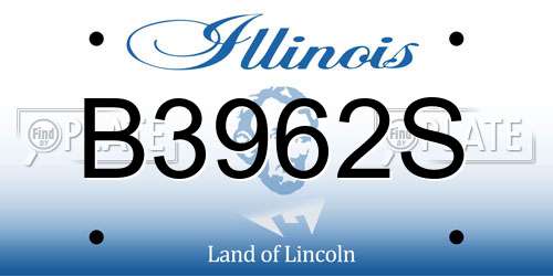 B3962S Illinois License Plate