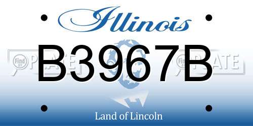 B3967B Illinois License Plate