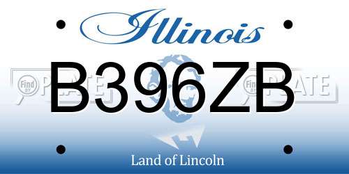 B396ZB Illinois License Plate