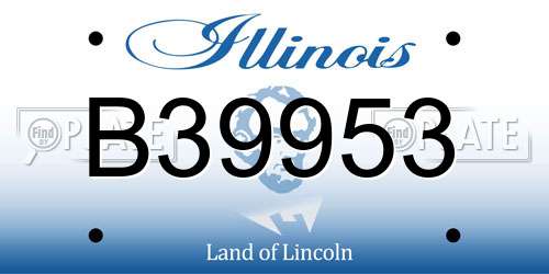 B39953 Illinois License Plate