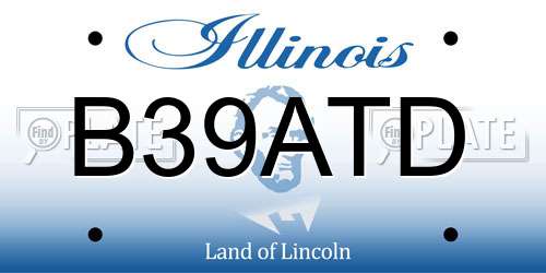 B39ATD Illinois License Plate