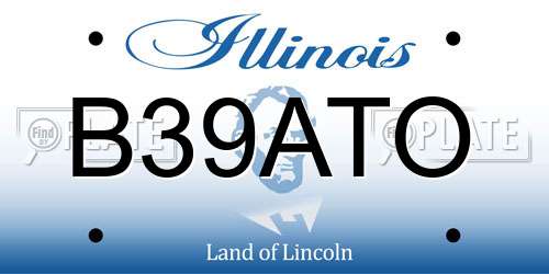 B39ATO Illinois License Plate