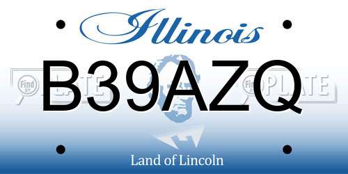 B39AZQ Illinois License Plate