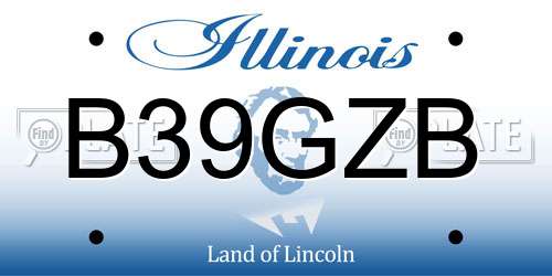 B39GZB Illinois License Plate