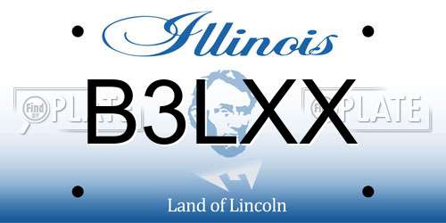 B3LXX Illinois License Plate