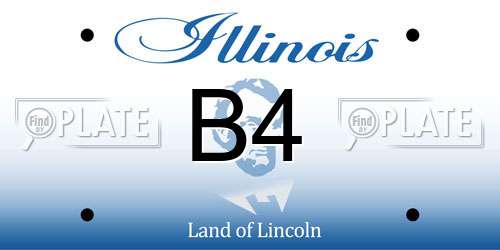 B4 Illinois License Plate