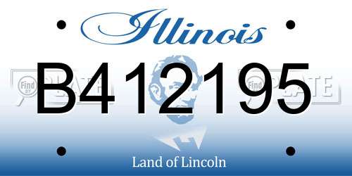 B412195 Illinois License Plate