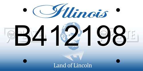 B412198 Illinois License Plate