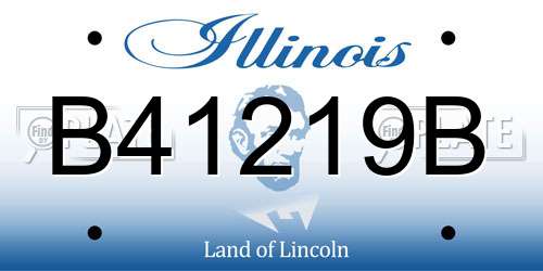 B41219B Illinois License Plate