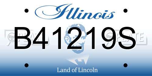 B41219S Illinois License Plate