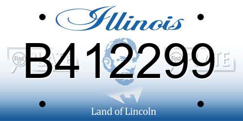 B412299 Illinois License Plate