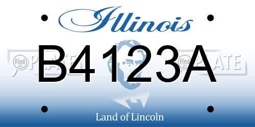 B4123A Illinois License Plate