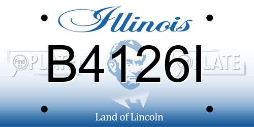 B4126I Illinois License Plate