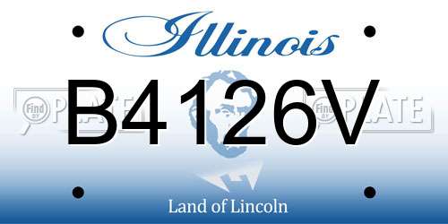 B4126V Illinois License Plate