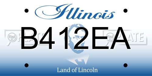 B412EA Illinois License Plate