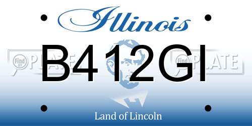 B412GI Illinois License Plate