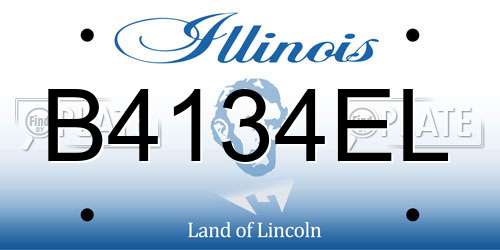B4134EL Illinois License Plate