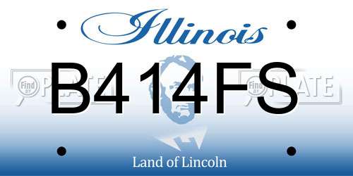 B414FS Illinois License Plate