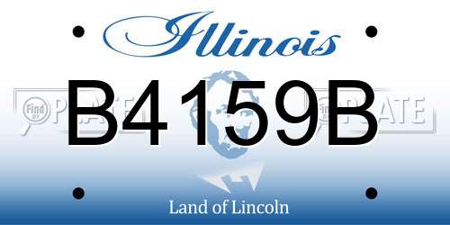B4159B Illinois License Plate