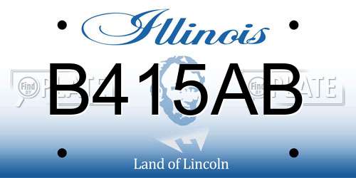 B415AB Illinois License Plate